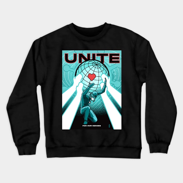 Unite For Our Heroes Poster Crewneck Sweatshirt by graphicblack